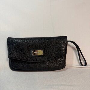 Nine West Black Clutch Wristlet Purse Evening Bag Minimalist